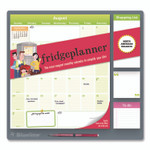 Blueline Fridge Planner Magnetized Monthly Calendar with Pads + Pencil, 14 x 13.5, Yellow/Green Sheets, 17-Month: Aug 2024 to Dec 2025 View Product Image