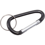 Advantus Split Key Ring Carabiner Key Ring - Aluminum - Black Product Image 