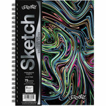 Pacon Fashion Sketch Book - 75 Pages - Spiral - 120 g/m² Grammage - 9" x 6" Sheet Size - Neon Neon Squiggles Cover Product Image 