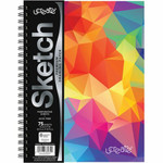 Pacon Fashion Sketch Book - 75 Pages - Spiral - 120 g/m² Grammage - 9" x 6" Sheet Size - Neon Kaleidoscope Cover Product Image 