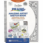 Pacon Amazing Artist Sketch Book - 80 Pages - Black, White Cover - Perforated, Acid-free Product Image 