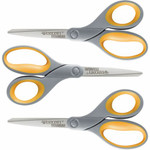 Westcott Titanium Bonded Scissors Set - 8" Overall Length - Straight-left/right - Titanium - Pointed Tip - Gray/Yellow Product Image 