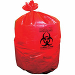 Heritage Healthcare Can Liners - 33 gal Capacity - 33" Width x 39" Depth x 1.30 mil (33 Micron) Thickness - Low Density - Red - Resin, Linear Low-Density Polyethylene (LLDPE), Plastic Product Image 