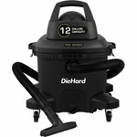 DieHard 12-Gallon 6 HP Pro Series Wet/Dry Vacuum - 12 gal - Squeegee, Hose, Wand, Filter, Crevice Tool, Pick-up Tool, Floor Tool - Wet Surface, Dry Surface - 35 ft Cable Length - 8 ft Hose Length Product Image 