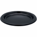 Genuine Joe Disposable Plastic Plate - Picnic, Party, Breakroom - Disposable - Black - Plastic Body - Round Product Image 