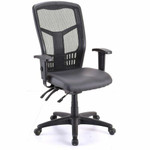 Lorell Executive Antimicrobial High-back Chair - Vinyl Seat Material - Black Frame Color - High Back - 5-star Base Product Image 