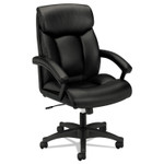 HON HVL151 Executive High-Back Leather Chair, Supports Up to 250 lb, 17.75" to 21.5" Seat Height, Black (BSXVL151SB11) View Product Image