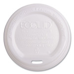 Eco-Products EcoLid Renewable/Compostable Hot Cup Lids, Fits 10 oz to 20 oz Hot Cups, Plastic, White, 50/Pack, 16 Packs/Carton View Product Image
