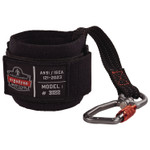 ergodyne Squids 3122 Pull-On Wrist Tool Lanyard with Carabiner Anchor, 5 lb Max Working Capacity, 7" Long, Black View Product Image