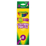 Crayola Long-Length Colored Pencil Set, 3.3 mm, 2B (#1), Assorted Lead/Barrel Colors, 8/Pack View Product Image