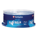 Verbatim BD-R Blu-Ray Disc, 25 GB, 16x, White, 25/Pack View Product Image