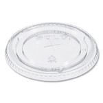 SOLO PETE Flat Straw-Slot Cold Cup Lids, Fits 16 oz to 24 oz Cold Cups, Plastic, Clear, 100/Pack, 10 Packs/Carton View Product Image