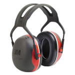 3M PELTOR X3A Over-the-Head Earmuffs, 28 dB NRR, Black/Red, 10/Carton View Product Image