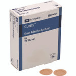 Curity Sheer Plastic Adhesive Bandages, Round Spot, 0.88 x 0.88, Clear, 100/Box View Product Image