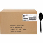 Genuine Joe Medium-weight Individually Wrapped Teaspoons - Teaspoon - Breakroom - Disposable - Black Product Image 