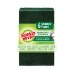 Scotch-Brite Heavy-Duty Scouring Pad, 3.8 x 6, Green, 5/Carton View Product Image