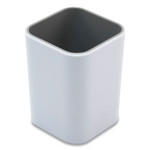 Advantus Fusion Pencil Cup, Plastic, 3 x 3 x 4, White/Gray View Product Image