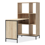 Whalen Turing Home Office Workstation with Integrated Bookcase and Power Center, 48.3" x 31.75" x 55.25", Desert Ash/Black View Product Image