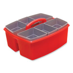 Storex Large Caddy with Sorting Cups, Red, 2/Carton View Product Image
