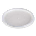 Dart Plastic Lids for Foam Cups, Bowls and Containers, Vented, Fits 12 oz to 60 oz, Translucent, 100/Pack, 10 Packs/Carton View Product Image