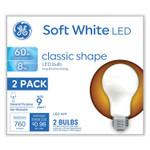 GE Classic LED Non-Dim A19 Light Bulb, 8 W, Soft White, 2/Pack View Product Image