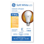 GE Classic LED SW Non-Dim A19 3-Way Light Bulb, 6 W; 12 W; 17 W, Soft White View Product Image