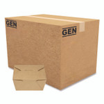 GEN Reclosable Kraft Take-Out Box, 30 oz, Brown, Paper, 450/Carton View Product Image