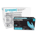 GloveWorks by AMMEX Industrial Nitrile Gloves, Powder-Free, 5 mil, Medium, Blue, 100/Box, 10 Boxes/Carton View Product Image