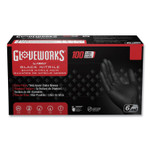 GloveWorks by AMMEX Heavy-Duty Industrial Nitrile Gloves, Powder-Free, 6 mil, XX-Large, Black, 100 Gloves/Box, 10 Boxes/Carton View Product Image