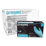 GloveWorks by AMMEX Industrial Nitrile Gloves, Powder-Free, 5 mil, Blue, Large, 100 Gloves/Box, 10 Boxes/Carton View Product Image