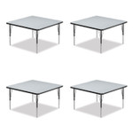 Correll Adjustable Activity Tables, Square, 48" x 48" x 19" to 29", Gray Top, Black Legs, 4/Pallet View Product Image