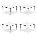 Correll Markerboard Activity Tables, Square, 48" x 48" x 19" to 29", White Top, Black Legs, 4/Pallet View Product Image