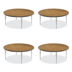 Correll Height Adjustable Activity Tables, Round, 60" x 19" to 29", Medium Oak Top, Gray Legs, 4/Pallet View Product Image