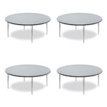 Correll Height Adjustable Activity Tables, Round, 60" x 19" to 29", Gray Granite Top, Gray Legs, 4/Pallet View Product Image