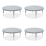 Correll Height Adjustable Activity Table, Round, 60" x 19" to 29", Gray Granite Top, Black Legs, 4/Pallet View Product Image