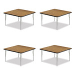 Correll Adjustable Activity Tables, Square, 48" x 48" x 19" to 29", Medium Oak Top, Silver Legs, 4/Pallet View Product Image