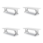 Correll Adjustable Folding Tables, Rectangular, 96" x 30" x 22" to 32", Gray Granite Top, Black Legs, 4/Pallet View Product Image