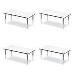 Correll Markerboard Activity Tables, Rectangular, 60" x 30" x 19" to 29", White Top, Black Legs, 4/Pallet View Product Image