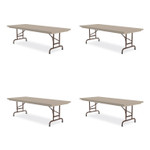 Correll Adjustable Folding Tables, Rectangular, 96" x 30" x 22" to 32", Mocha Granite Top, Brown Legs, 4/Pallet View Product Image