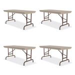 Correll Adjustable Folding Table, Rectangular, 48" x 24" x 22" to 32", Mocha Granite Top, Brown Legs, /Pallet View Product Image