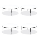Correll Markerboard Activity Tables, Round, 60" x 19" to 29", White Top, Black/Silver Legs, 4/Pallet View Product Image
