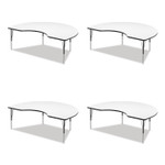 Correll Markerboard Activity Table, Kidney Shape, 72" x 48" x 19" to 29", White Top, Black Legs, 4/Pallet View Product Image