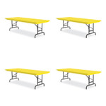 Correll Adjustable Folding Tables, Rectangular, 60" x 30" x 22" to 32", Yellow Top, Black Legs, 4/Pallet View Product Image