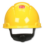 3M SecureFit Hard Hat with Uvicator, Four-Point Ratchet Suspension, Yellow View Product Image