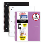 Five Star Wirebound Notebook, 1-Subject, Medium/College Rule, Assorted Cover Colors, (100) 11 x 8.5 Sheets, 3/Pack MEA820188 View Product Image