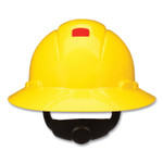 3M SecureFit Full Brim Hard Hat with Uvicator, Four-Point Ratchet Suspension, Yellow View Product Image