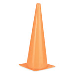 Champion Sports High-Visibility Plastic Cones, 18" Tall, Florescent Orange, 8" x 8" Base View Product Image