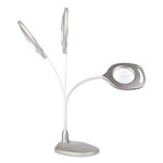 OttLite 2-in-1 LED Magnifier Floor and Table Light, 39.5" High, Silver/White View Product Image