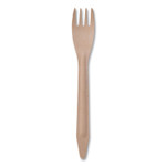 Eco-Products Wood Cutlery, General Purpose Fork, Natural, 500/Carton View Product Image
