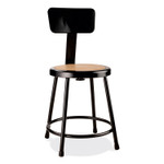 NPS 6200 Series Heavy Duty Stool with Backrest, Supports Up to 500 lb, 18" Seat Height, Brown Seat, Black Back/Base View Product Image